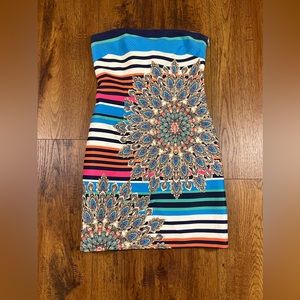 Laundry by Shelli Segal Women’s Multicolor Strapless Dress Size 0 EUC
